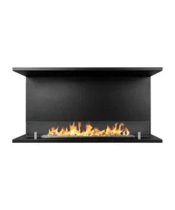 Nuovo Arrivo Camino bioetanolo da incasso ad angolo divina fire "trevi 90" in acciaio nero 90x45 cm