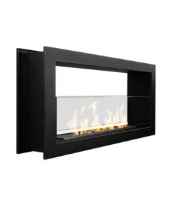 Reso Gratuito Camino bioetanolo da incasso 2 lati divina fire "montefalco 90" in acciaio nero 90x15,2x40 cm