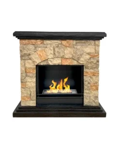 Camino bioetanolo da terra divina fire "belluno" in resina effetto finta pietra 105x38x100 cm Offerta Speciale