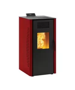 Stufa a pellet ventilata "burano plus" rosso 8 kw con wi-fi e bluetooth Sconto