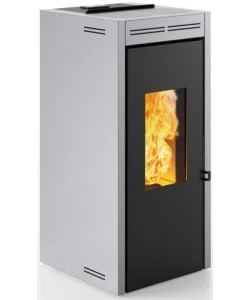 Vendita Finale Termostufa a pellet ermetica invicta "teramo plus" grigio 17,2 kw