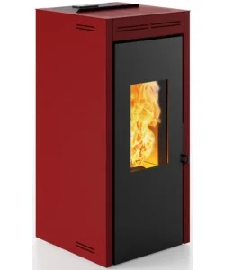Spedito Oggi Termostufa a pellet ermetica invicta "teramo plus" rosso 17,2 kw