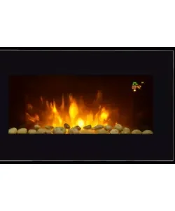 Caminetto elettrico da parete vinco nero 2000 w - cod. 70410 Prezzo Ridotto