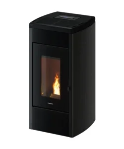 Spedizione Gratuita Stufa a pellet ventilata e canalizzata freepoint "duke" nero 13,7 kw con wi-fi
