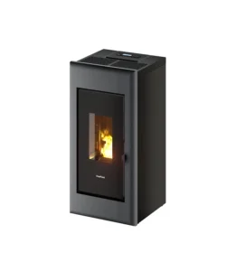 Stufa a pellet ermetica freepoint "one 7 t2" titanio 7 kw Saldi