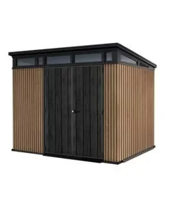Compra Oggi Stesso Casetta da giardino keter "pent 9x7" in resina marrone con porta battente doppia 277x218x226 cm