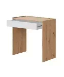 Ultima Occasione Scrivania con cassetto legno e bianco 81,5x40x77 cm