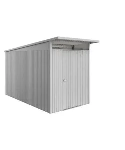 Casetta da giardino biohort "avantgarde eco mis.a4" in acciaio zincato argento metallizzato con porta battente semplice 180x380x222 cm - cod. 15640 Pagamento Sicuro