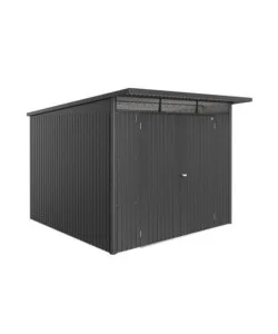 Di Tendenza Casetta da giardino biohort "avantgarde eco mis.a7" in acciaio zincato grigio scuro metallizzato con porta battente doppia 260x300x218 cm - cod. 17679