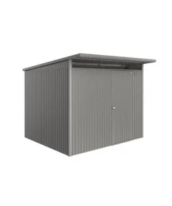 Casetta da giardino biohort "avantgarde eco mis.a6" in acciaio zincato grigio quarzo metallizzato con porta battente semplice 260x255x218 cm - cod. 19660 Prezzo Ridotto