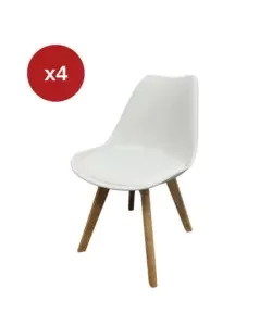 Di Tendenza Set 4 sedie da pranzo bellahome "castilla" bianco 48x55x81 cm