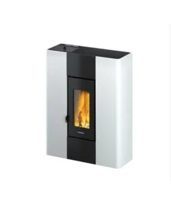 Saldi Stufa a pellet ermetica freepoint "slim roxy" bianco 6,9 kw