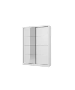 Economico Armadio 2 ante scorrevoli bellahome "alba" con specchio bianco 155,2x59,8x215,7 cm