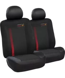 Set 2 pezzi coprisedile auto redbull "powerbar" nero e rosso Occasione Imperdibile