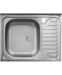 Lavello da cucina con singola vasca a sinistra e gocciolatoio 60x50 cm Ultimissimo Modello