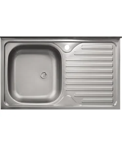 Lavello da cucina con singola vasca a sinistra e gocciolatoio 80x50 cm Spedito Oggi