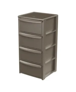 Bestseller Cassettiera 4 cassetti artplast "snappy" in polipropilene tortora 39x38,5x79 cm