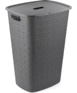 Compra Oggi Stesso Cesto portabiancheria keter "curver softex" con coperchio antracite 34x44x60 cm