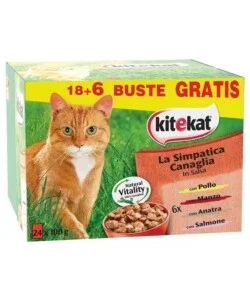 Confezione 24 bustine alimento umido per gatto kitekat "la simpatica canaglia" 24x85 gr Must-Have