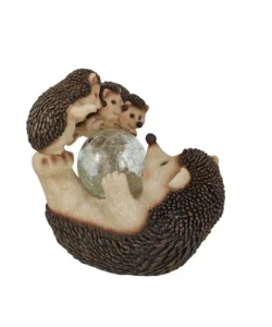 Ultimissimo Modello Famiglia ricci da giardino solare eurogarden con illuminazione led bianco caldo 15,5x20,5x20,5 cm