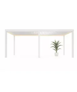 Acquista Ora Pergola bioclimatica motorizzata riviera "quadrifoglio twin" in alluminio bianco 7,8x4x2,5 mt