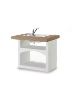 Consegna Rapida Cucina da esterno modulare palazzetti "brioni lavello" in cemento 90x70x78 cm