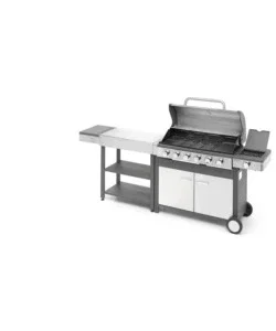 Cucina da esterno modulare ompagrill "indian" in acciaio inox con barbecue indianapolis 7/b e tavolo Offerta Speciale