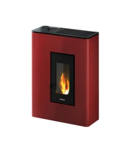 Stufa a pellet slim ermetica freepoint "atrium" bordeaux 5,1 kw Offerta Limitata