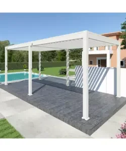 Vendita Finale Pergola bioclimatica ombréa "vs" in alluminio bianco 599x308x257 cm