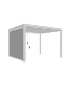 Tenda laterale motorizzata per pergola ombréa "vs" in textilene bianco lato 3 mt Non Perdere