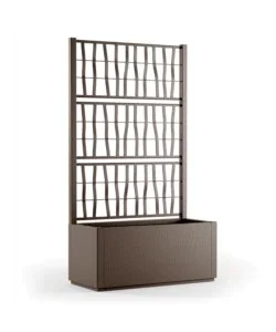 Spedizione Gratuita Fioriera da esterno con spalliera "ethica" tortora 80x36x140 cm