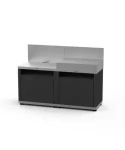 Cucina da esterno modulare le marquier in acciaio nero e grigio 160x55x115 cm Vendita Finale