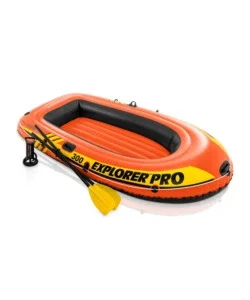 Canotto gonfiabile intex "explorer pro 300" con remi e pompa in vinile arancione 244x117x36 - cod. 58358np Affare