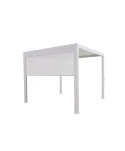 Tenda antivento scorrevole per pergola bioclimatica eurogarden "atena" in textilene bianco lato 3 mt Professionale