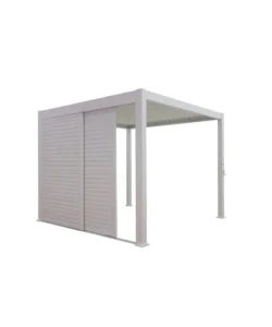 Spedizione Gratuita Set 2 pareti scorrevoli per pergola bioclimatica eurogarden "atena" in alluminio bianco lato 3 mt