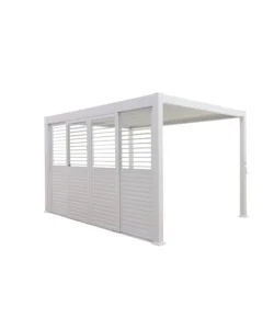 Di Tendenza Set 4 pareti scorrevoli per pergola bioclimatica eurogarden "atena" in alluminio bianco lato 4 mt