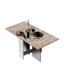Tavolo pieghevole multiuso "folding" bianco e legno 150x80x75 cm Offerta