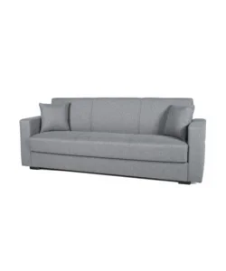 Divano letto "afrodite" 3 posti in tessuto grigio 212x80x87 cm Soddisfatti O Rimborsati