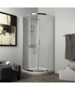 Box doccia quadrato "terra" in alluminio cromato 80x80185 cm Saldi