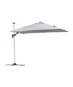 Solo Oggi Ombrellone a braccio quadrato solaria in alluminio bianco e grigio 3x3 mt