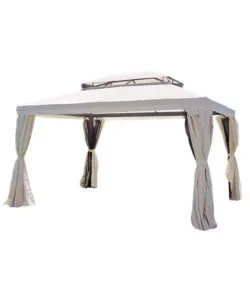 Economico Gazebo da esterno rettangolare solaria "nebraska" in alluminio ecru' 3x4 mt