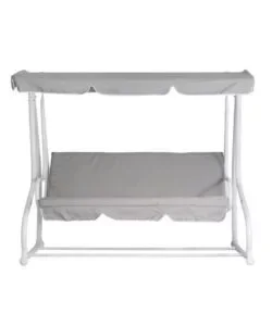 Compra Oggi Stesso Dondolo da giardino solaria bianco e grigio chiaro 3 posti 200x125x166 cm