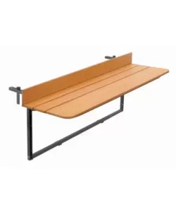 Tavolo per ringhiera balcone pieghevole solaria "look out" in alluminio resin wood 120x37 cm Novità