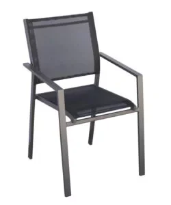 Compra Adesso Sedia da esterno con braccioli solaria "zara" in alluminio antracite 54x57x89 cm