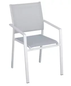 Affare Sedia da esterno con braccioli solaria "zara" in alluminio bianco e grigio chiaro 54x57x89 cm