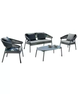 Soddisfatti O Rimborsati Set da giardino solaria "cap-ferrat" in alluminio antracite e grigio chiaro 3 sedute e 1 tavolino