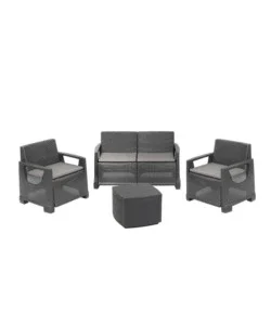 Soddisfatti O Rimborsati Set da giardino "bellagio" in polipropilene antracite 4 sedute e tavolino