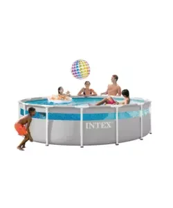 Compra Adesso Piscina fuori terra con struttura rotonda intex "clearview premium" grigio chiaro 427x427x107 cm - cod. 26722nd