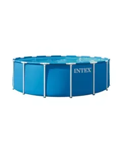 Compra Adesso Piscina fuori terra con struttura rotonda intex "metal frame" con pompa filtro, scaletta, telo base e telo di copertura blu 457x457x122 cm - cod. 28242nd