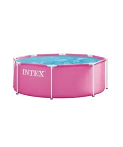 Ultima Occasione Piscina fuori terra con struttura rotonda intex "metal frame" rosa 244x244x76 cm - cod. 28290nd